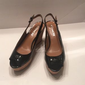 Coach Ferry Peep Toe Sandals Wedges